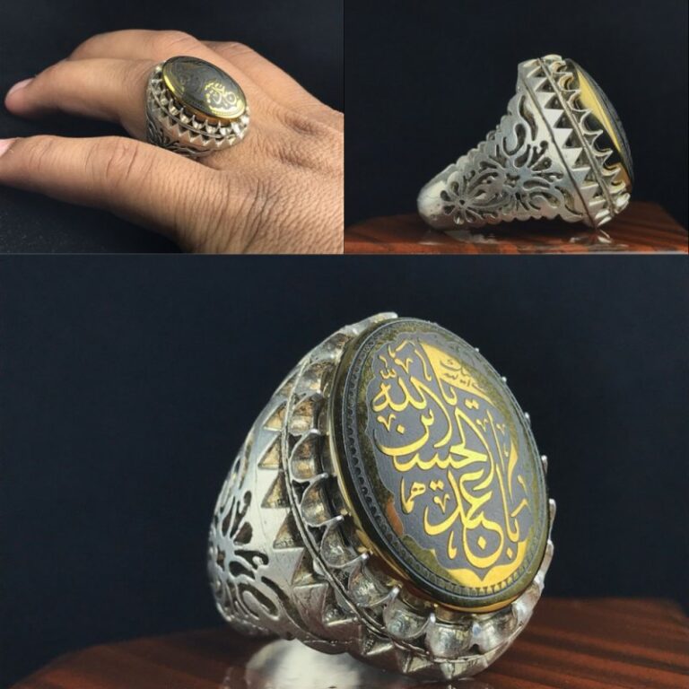 انگشتر نقره حدید خطی