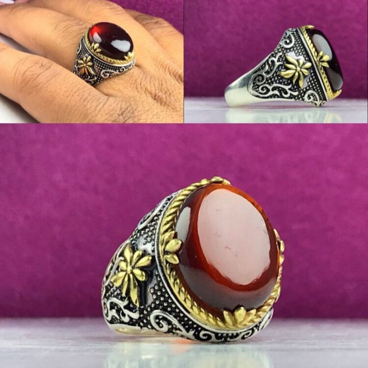 انگشتر نقره گارنت اصل