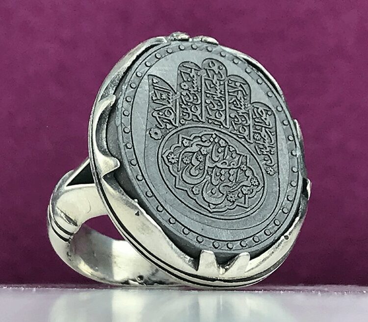 انگشتر نقره حدید خطی کف العباس