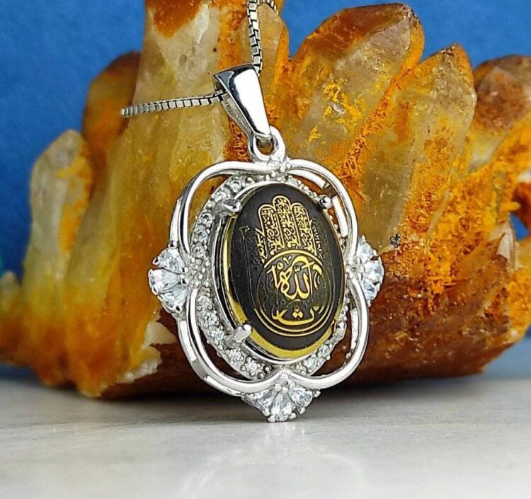 مدال توگردنی نقره حدید خطی کف العباس