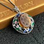 مدال توگردنی نقره عقیق یمنی اصل