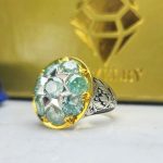 انگشتر نقره 8 نگین موزونایت اصل