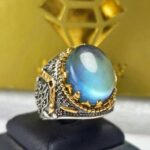 انگشتر نقره آکوامارین اصل