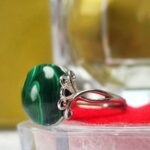 انگشتر نقره زنانه مالاکیت سبز اصل
