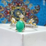 انگشتر نقره زنانه عقیق سبز