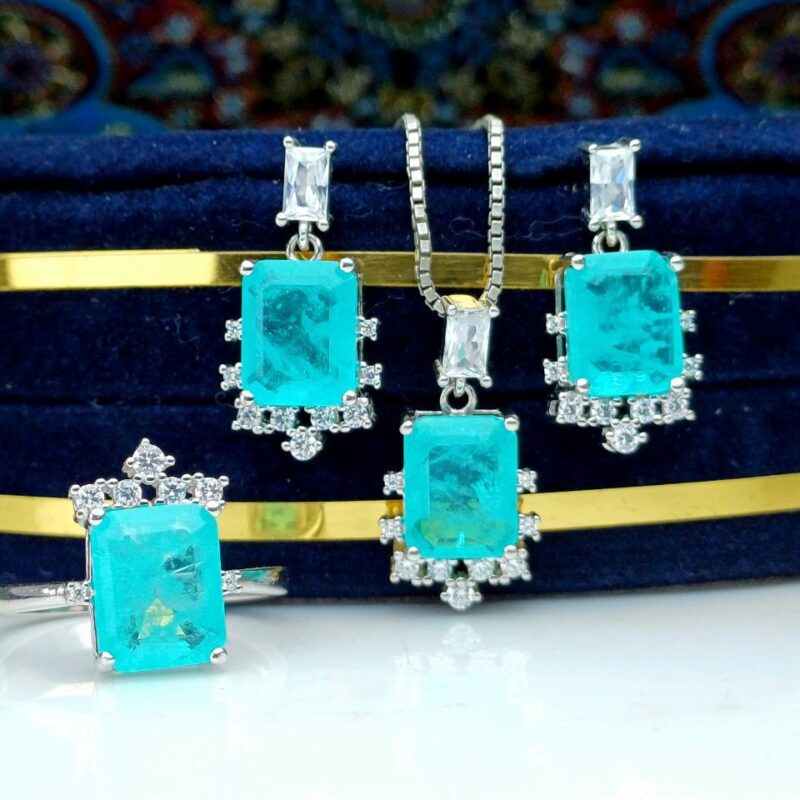 نیم ست جواهری جیپسون سبز