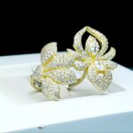 انگشتر نقره زنانه جواهری طرح گل و برگ