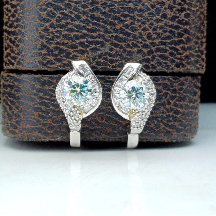 گوشواره موزانایت اصلی (الماس روسی)