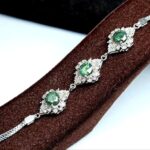 دستبند جواهری 3 نگین موزانایت اصلی (الماس روسی)