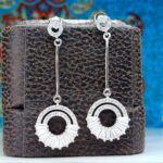گوشواره نقره آویز جواهری