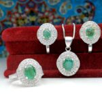 نیم ست جواهری زمرد زامبیا اصلی