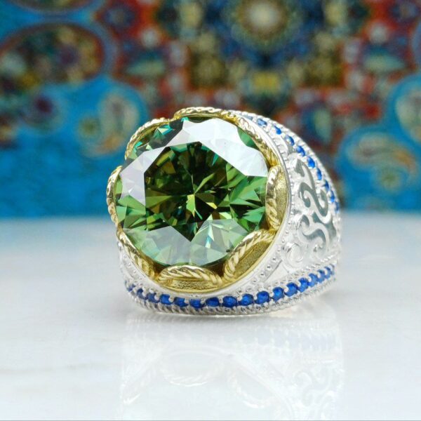 انگشتر نقره موزانایت اصلی الماس روسی