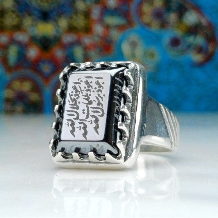 انگشتر نقره حدید اصل چهارگوش