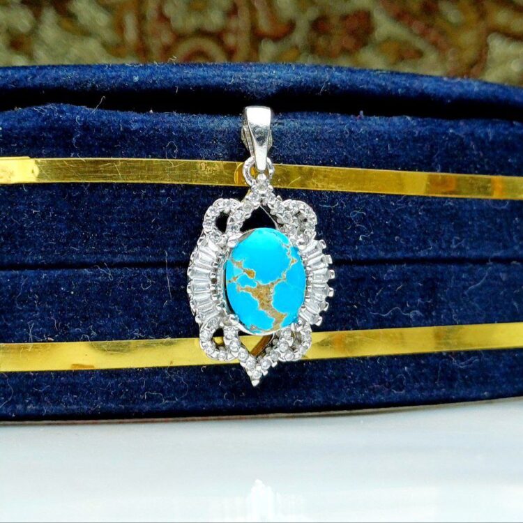 مدال توگردنی فیروزه نیشابور اصلی