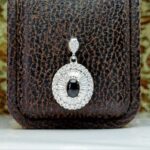 مدال توگردنی جواهری کوارتز دودی اصلی