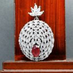 مدال توگردنی جواهری یاقوت قرمز اصلی