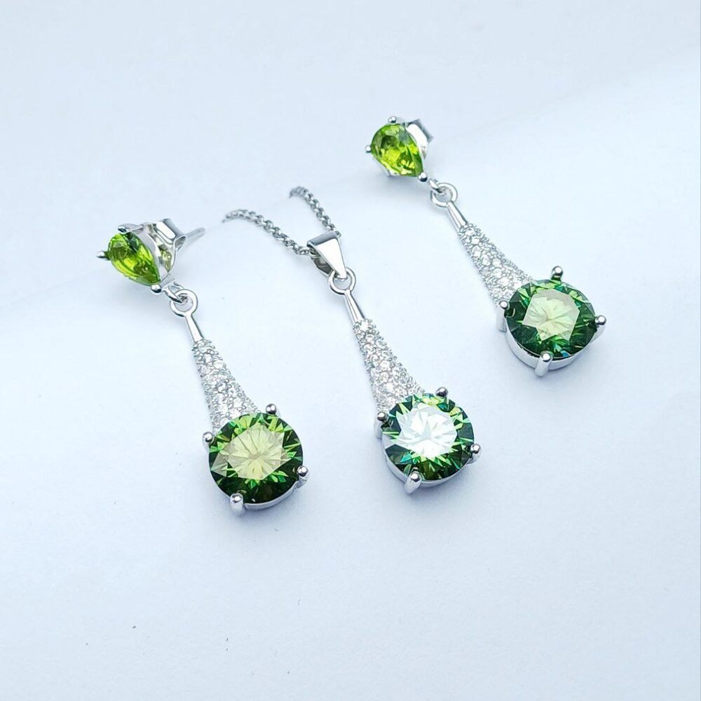 نیم ست جواهری موزانایت اصلی (الماس روسی)