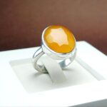 انگشتر نقره عقیق يمن اصلی الماس تراش