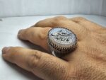 انگشتر نقره عقیق یمنی کبود اصلی حکاکی یا اباعبدالله