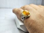 انگشتر نقره کهربای لهستانی اصلی