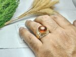 انگشتر نقره کهربای اصلی لهستانی