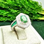 انگشتر نقره زنانه زمرد زامبیا اصلی