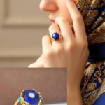 انگشتر نقره زنانه یاقوت کبود اصلی دامله تراش