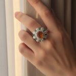 انگشتر نقره زنانه کهربای اصلی