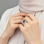 انگشتر نقره زنانه استار آبی اصلی