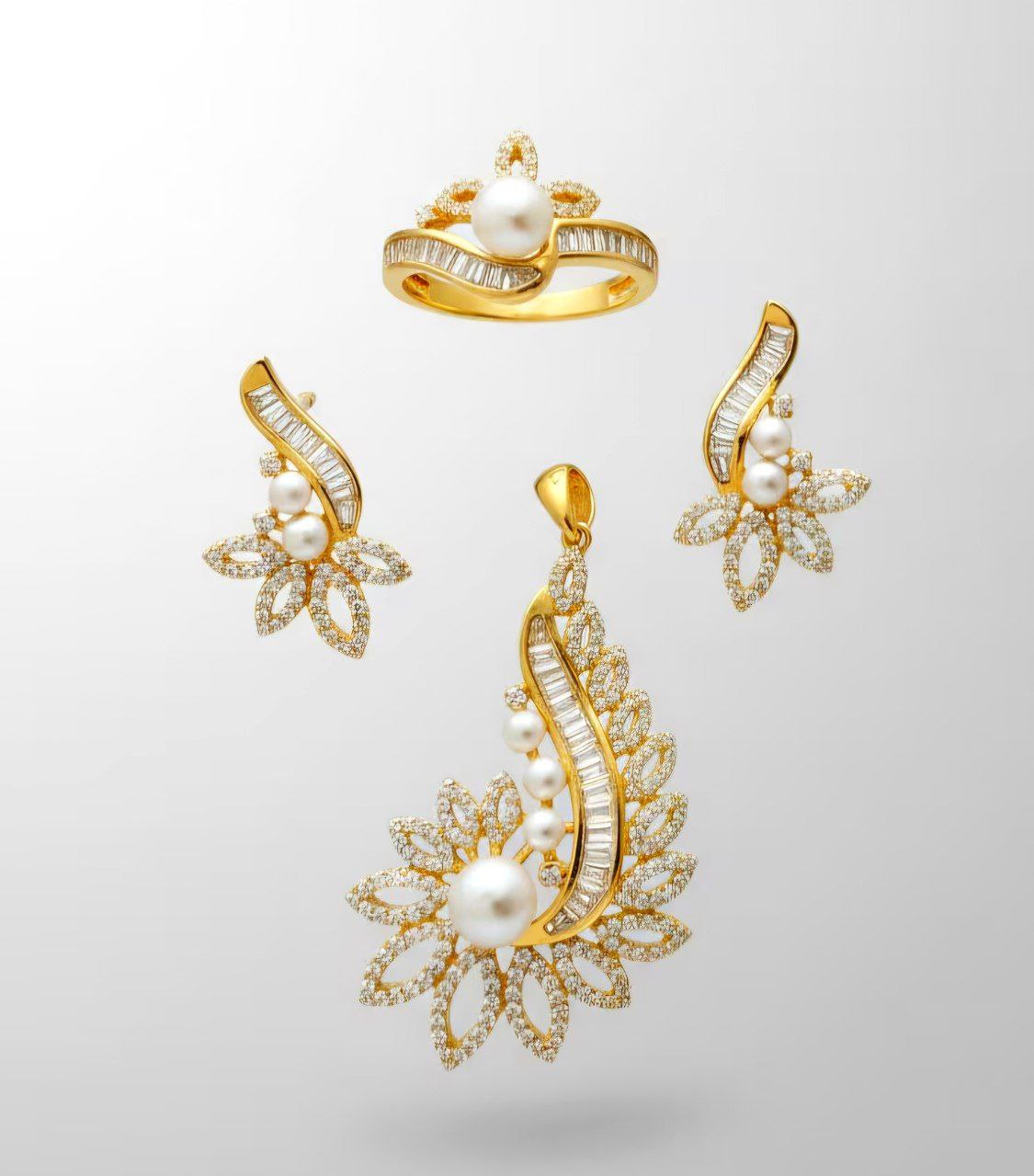 نیم ست زیبای مروارید پروروشی اصلی آبکاری طلایی نیم ست زیبای مروارید پروروشی اصلی آبکاری طلایی