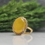 انگشتر نقره زنانه عقیق زرد شرف شمس