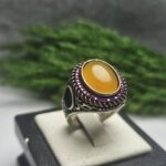 انگشتر نقره عقیق زرد شرف شمس