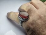 انگشتر نقره عقیق قرمز حکاکی و من توکل علی الله