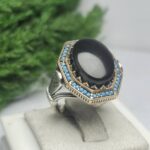 انگشتر نقره عقیق یمنی مشکی