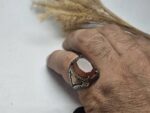 انگشتر نقره عقیق یمنی الماس تراش اصلی