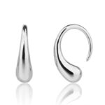 گوشواره نقره حلقه ای طرح گوی