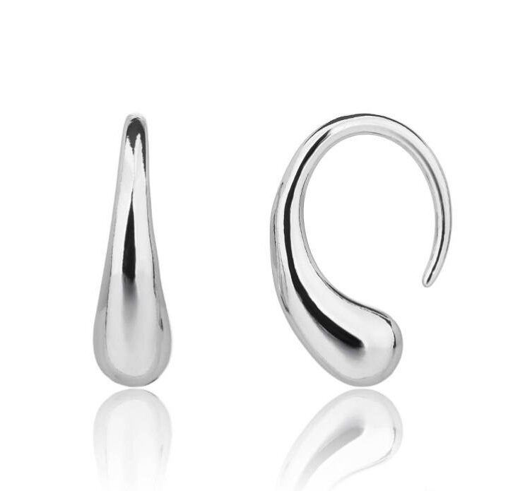 گوشواره نقره حلقه ای طرح گوی