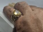 انگشتر نقره سیترین طلایی اصلی
