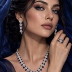 سرویس نقره زنانه جواهری سنتاتیک آبی