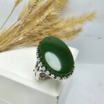 انگشتر نقره یشم سبز اصلی