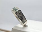 حلقه نقره چهار نگین موزانایت اصلی