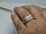 حلقه نقره چهار نگین موزانایت اصلی